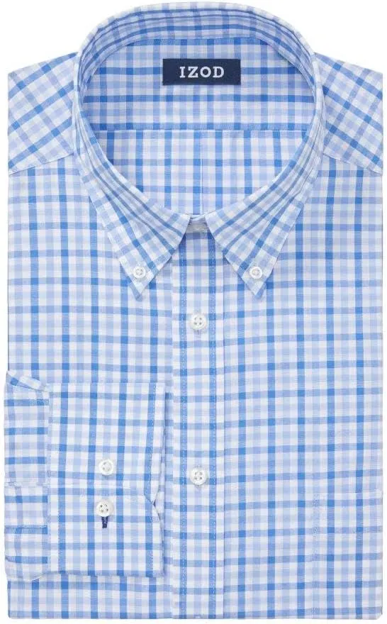 IZOD Men's Dress Shirt Regular Fit Stretch Check