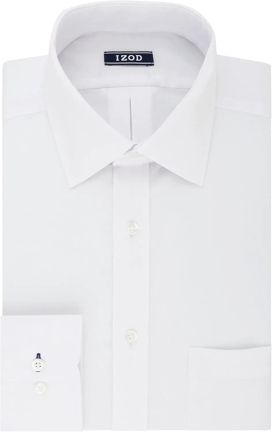 IZOD Men's Dress Shirt Regular Fit Stretch Solid Spread Collar