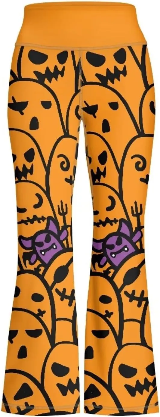 Kids Bell Bottom Pants High Waisted Dance Yoga Flared Leggings