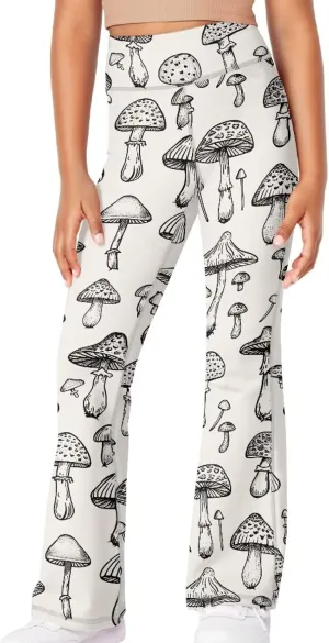 Kids Bell Bottom Pants High Waisted Dance Yoga Flared Leggings