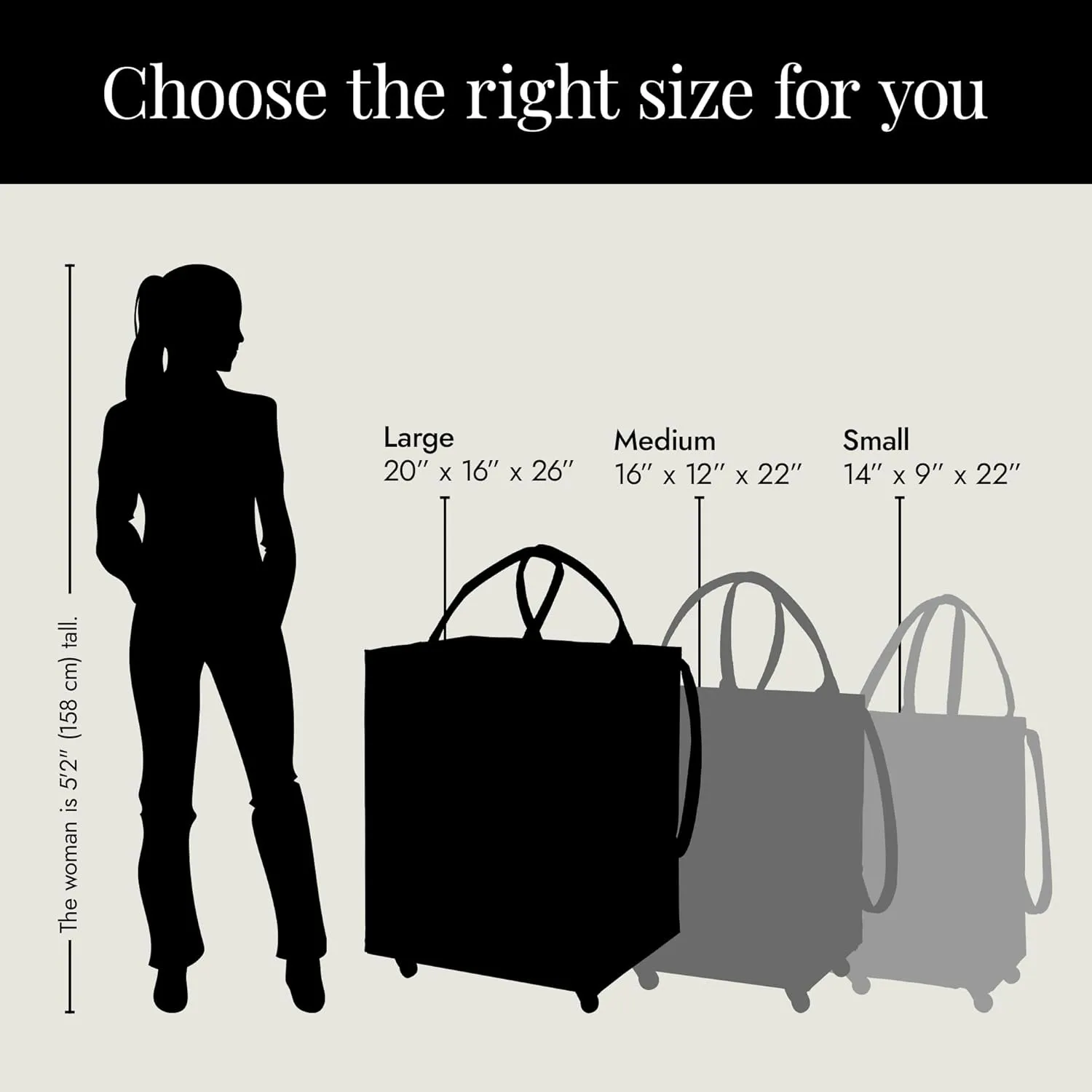 Large, Black - Reusable Grocery Bag On Wheels, Shopping Trolley, Rolling Tote, Zipper Closure, Lightweight, Carries Up to 66 lb & Fits 5 Grocery Bags, Folds Flat, Unbreakable Handles