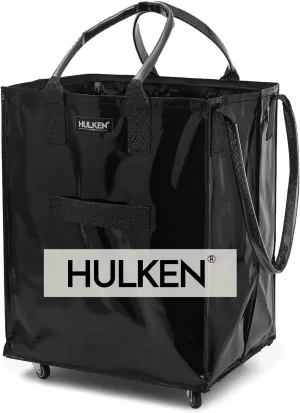 Large, Black - Reusable Grocery Bag On Wheels, Shopping Trolley, Rolling Tote, Zipper Closure, Lightweight, Carries Up to 66 lb & Fits 5 Grocery Bags, Folds Flat, Unbreakable Handles