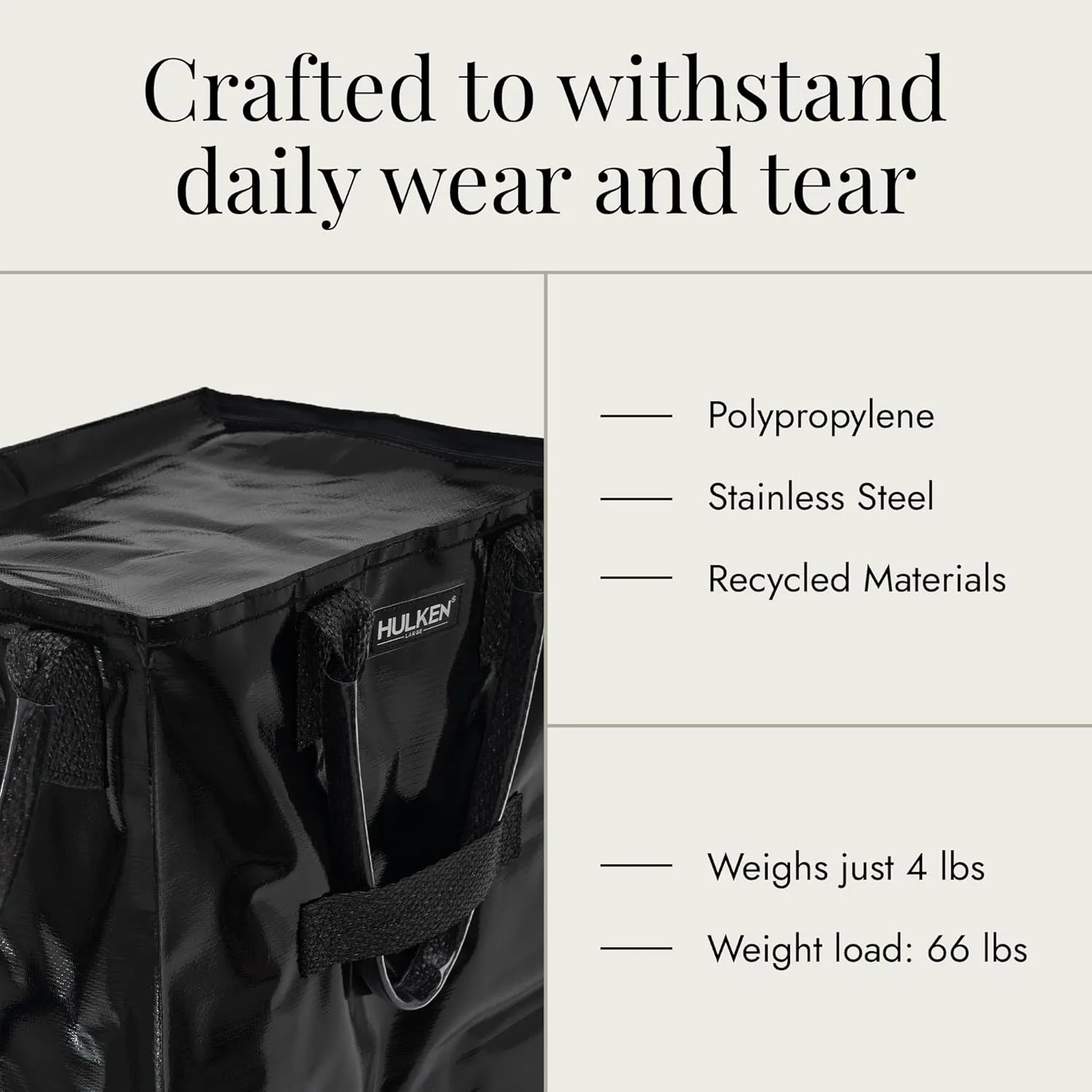 Large, Black - Reusable Grocery Bag On Wheels, Shopping Trolley, Rolling Tote, Zipper Closure, Lightweight, Carries Up to 66 lb & Fits 5 Grocery Bags, Folds Flat, Unbreakable Handles