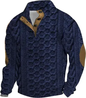 LCMTWX Men's Cashmere Long Sleeve Sweatshirt Sweater Men's Outdoor Tactical Sweatshirt Crewneck Sweatshirt Dress Collar