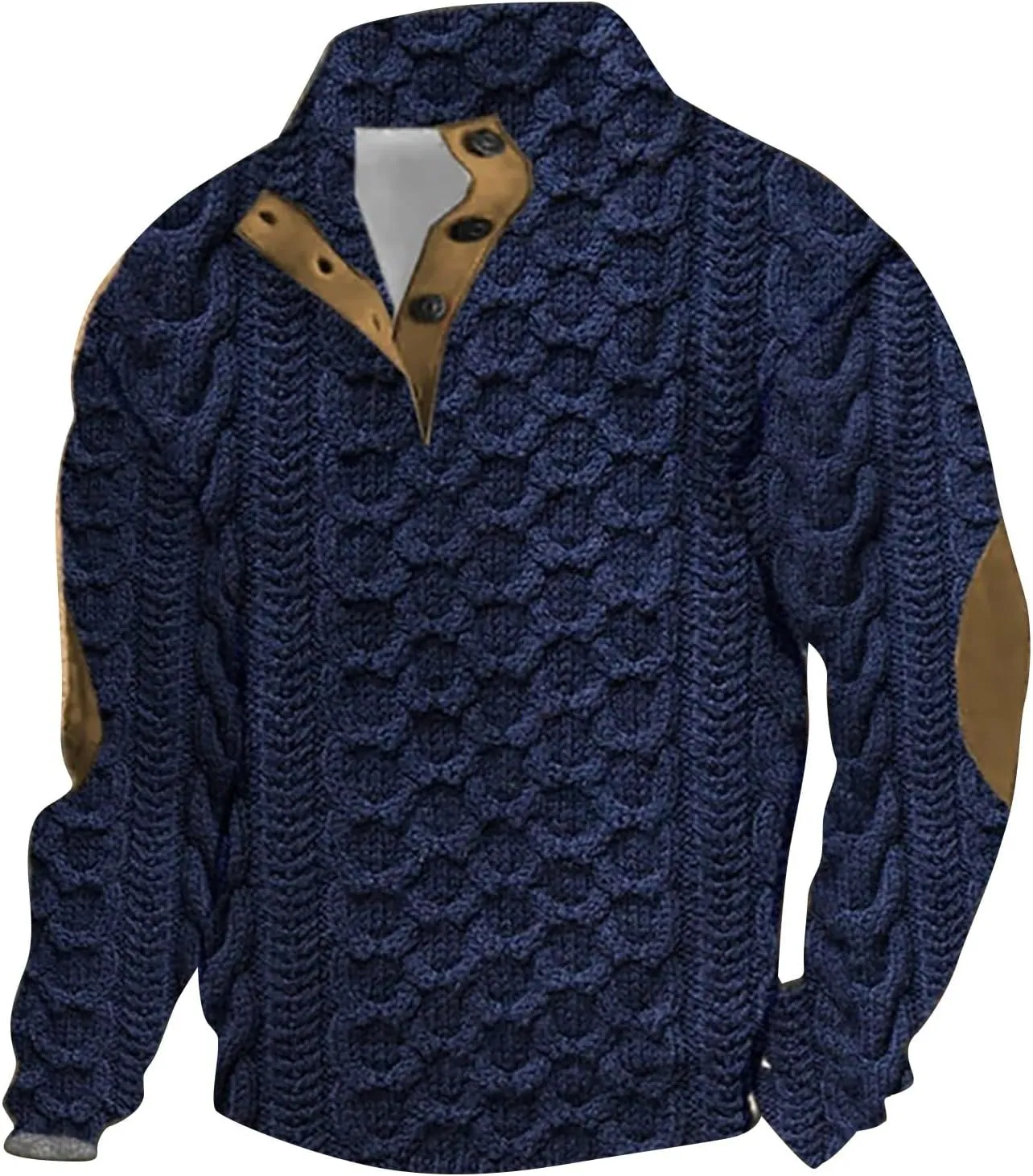 LCMTWX Men's Cashmere Long Sleeve Sweatshirt Sweater Men's Outdoor Tactical Sweatshirt Crewneck Sweatshirt Dress Collar