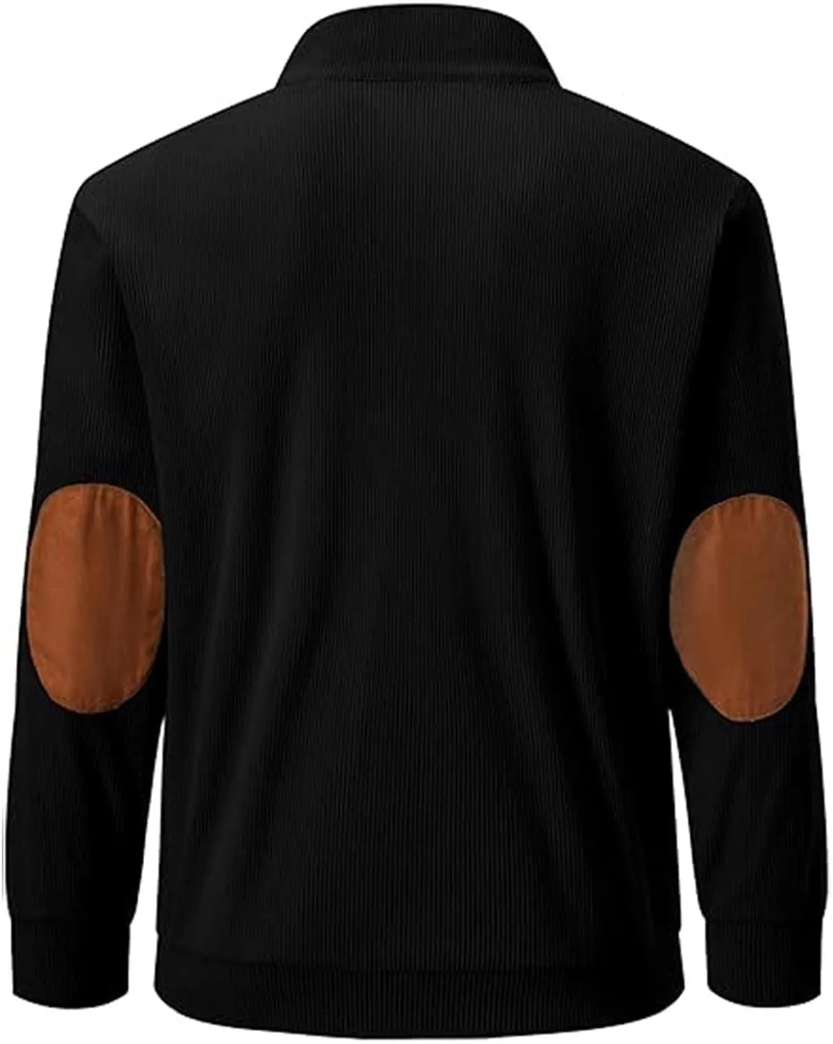 LCMTWX Men's Corduroy Long-Sleeved Sweatshirt Sleeve Half Zipper Warm Sleeve Patch Long Sleeve Sweatshirt Top Pullover Mens