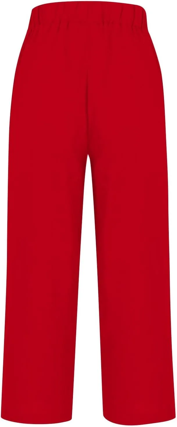 Linen Pants Women Plus Size Cotton Casual Loose Fit Athletic Pants Baggy Elastic Waist Straight Leg Comfy Trousers
