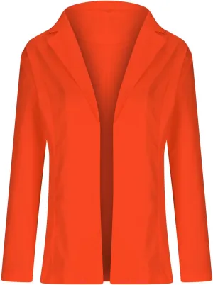 Long Sleeve Blazers for Women 2024 Fall Fashion Casual Work Suit Jackets Solid Color Lapel Open Front Tailored Coat