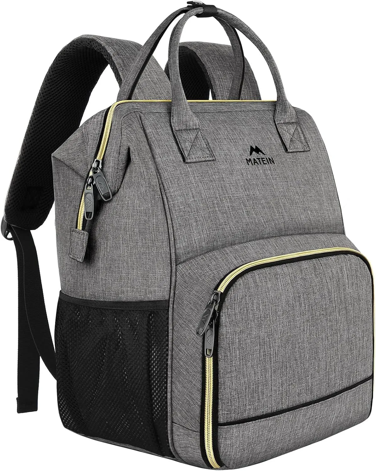 MATEIN Lunch Backpack for Men Women, 17 Inch Large Insulated Cooler Backpack with USB Charging Port, Water Resistant Lunch Box Back Pack Travel Laptop for Men Work Picnic College Nurse, Grey