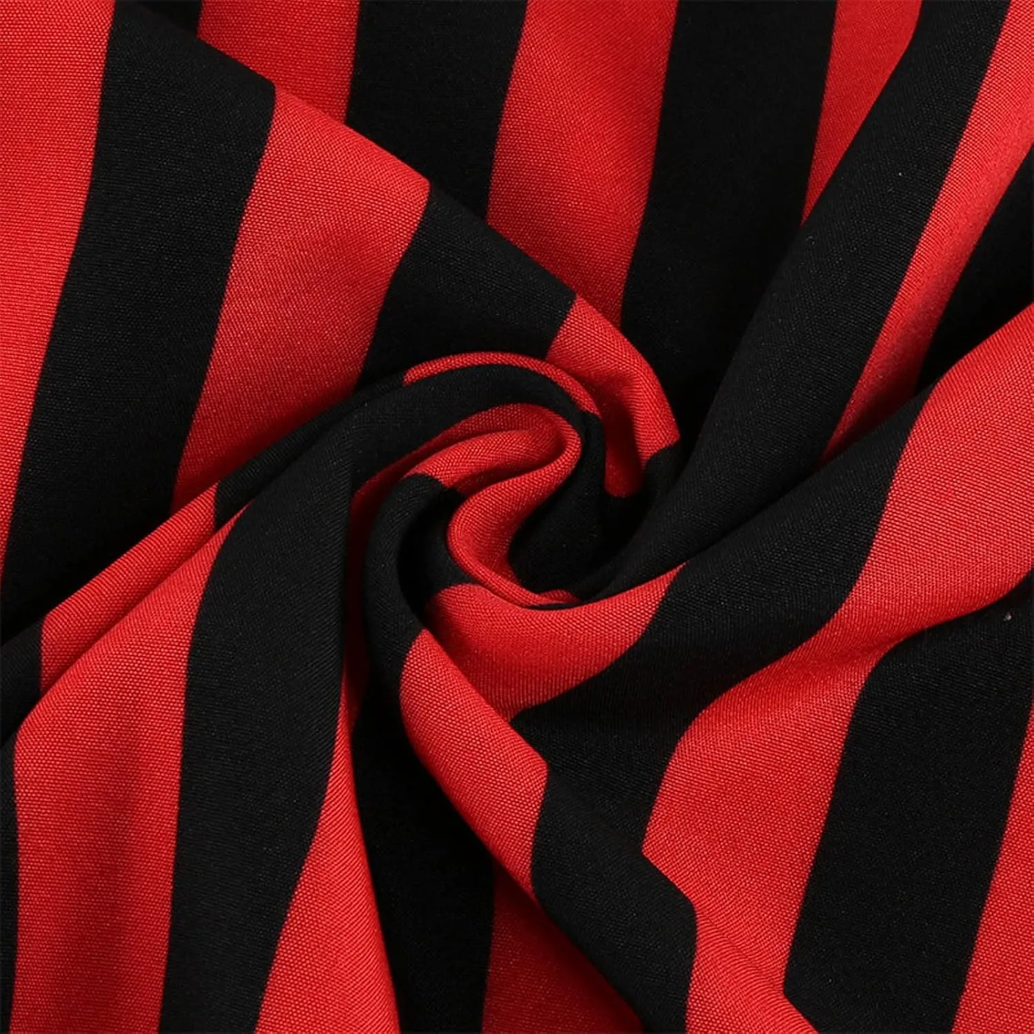 Maxi Skirts for Women 2025 Tight Red Black Striped A-Line Pleated Mid Length Skirts with Head Scarf Streetwear