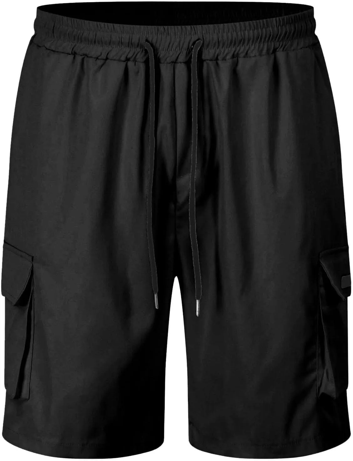Men Cargo Shorts Relaxed Fit Stretch Straight Leg Athletic Shorts Drawstring Casual Elastic Waist Beach Hiking Camping Pants