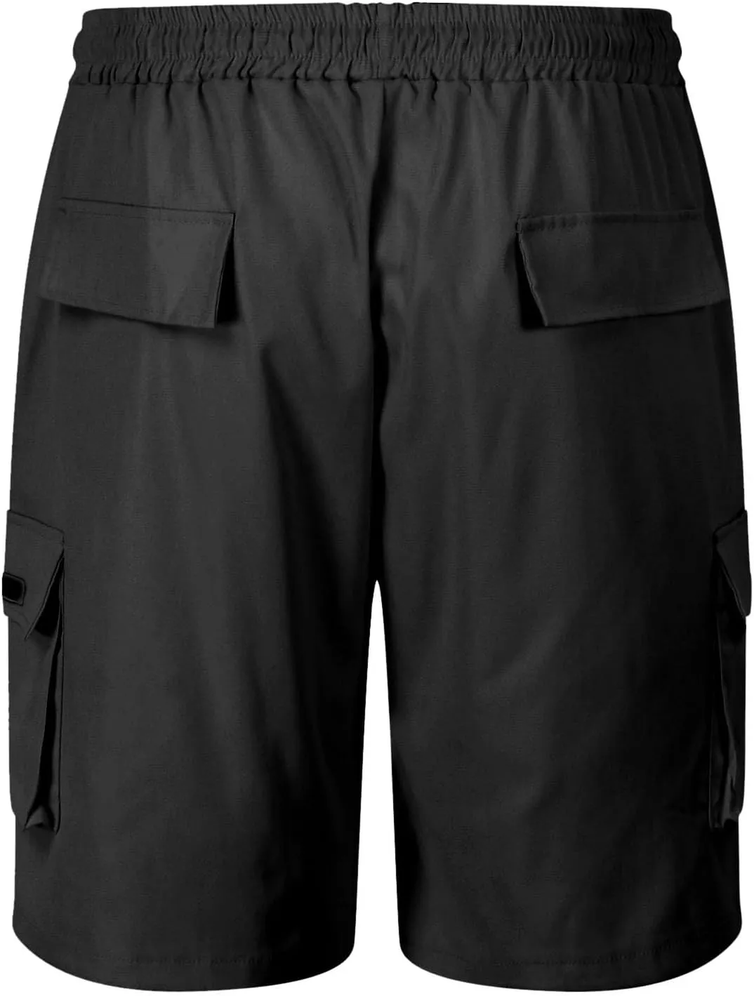 Men Cargo Shorts Relaxed Fit Stretch Straight Leg Athletic Shorts Drawstring Casual Elastic Waist Beach Hiking Camping Pants
