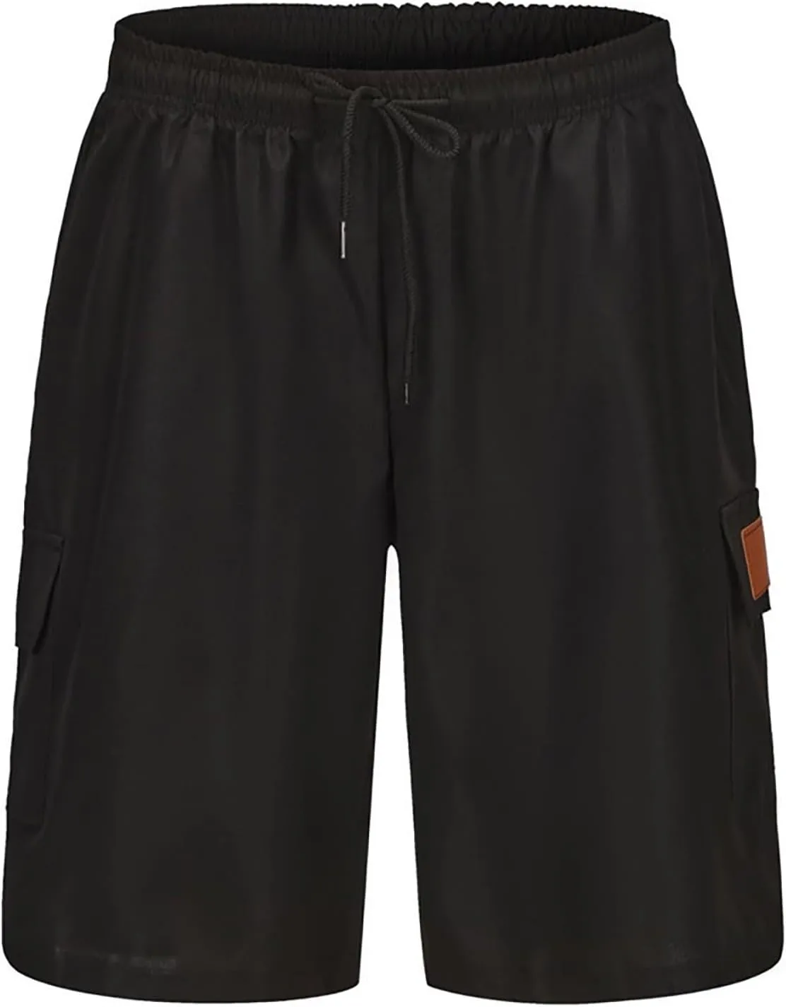 Men Cargo Shorts Relaxed Fit Stretch Straight Leg Athletic Shorts Drawstring Casual Elastic Waist Beach Hiking Camping Pants