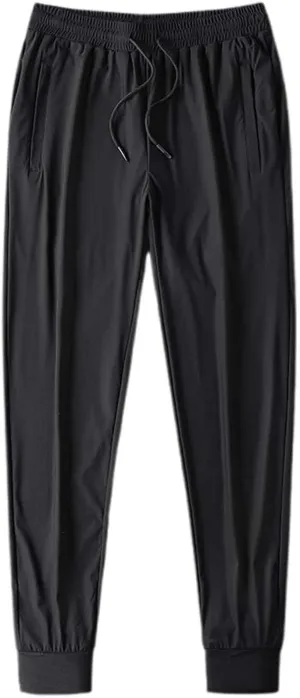 Men Cinch Bottom Ice Silk Pants Quick Dry Breathable Active Sports Pants Comfy Stretch Trousers with Zipper Pockets