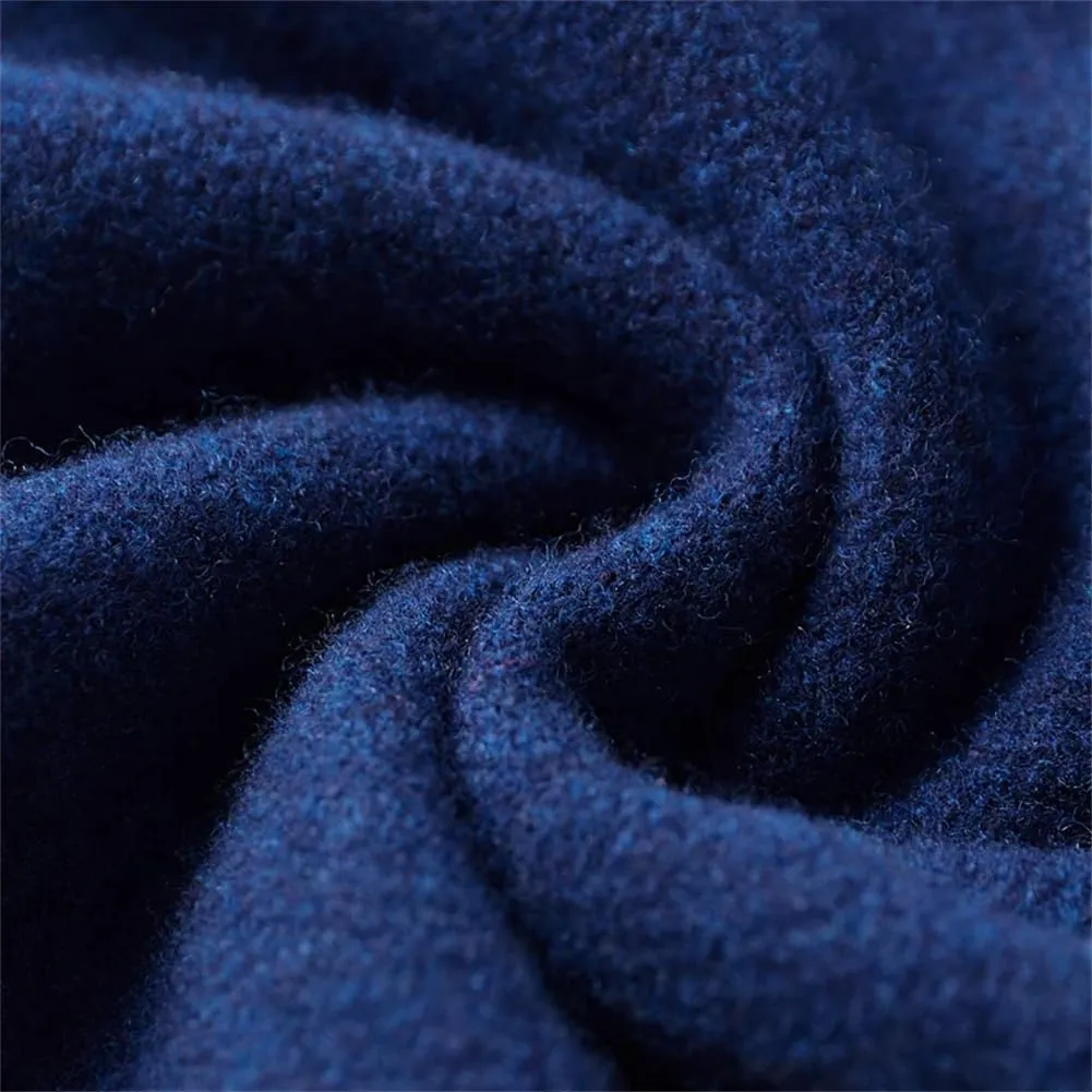 Men's 100% Merino Wool Cardigan Sweater Solid Button Down Sweater Jakcet Retro Splicing Jumper