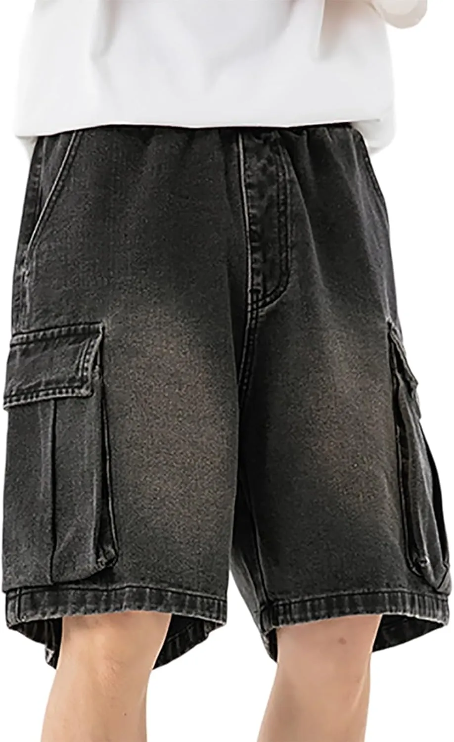 Men's Baggy Jean Shorts Loose Fit Mid Denim Shorts Summer Casual Hip Hop 2025 Trendy Streetwear