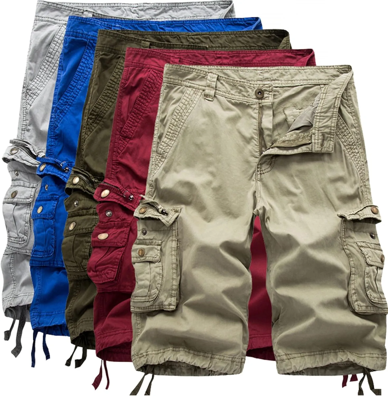 Men's Camo Cargo Shorts Relaxed Fit Multi-Pocket Outdoor Camouflage Cargo Shorts Cotton