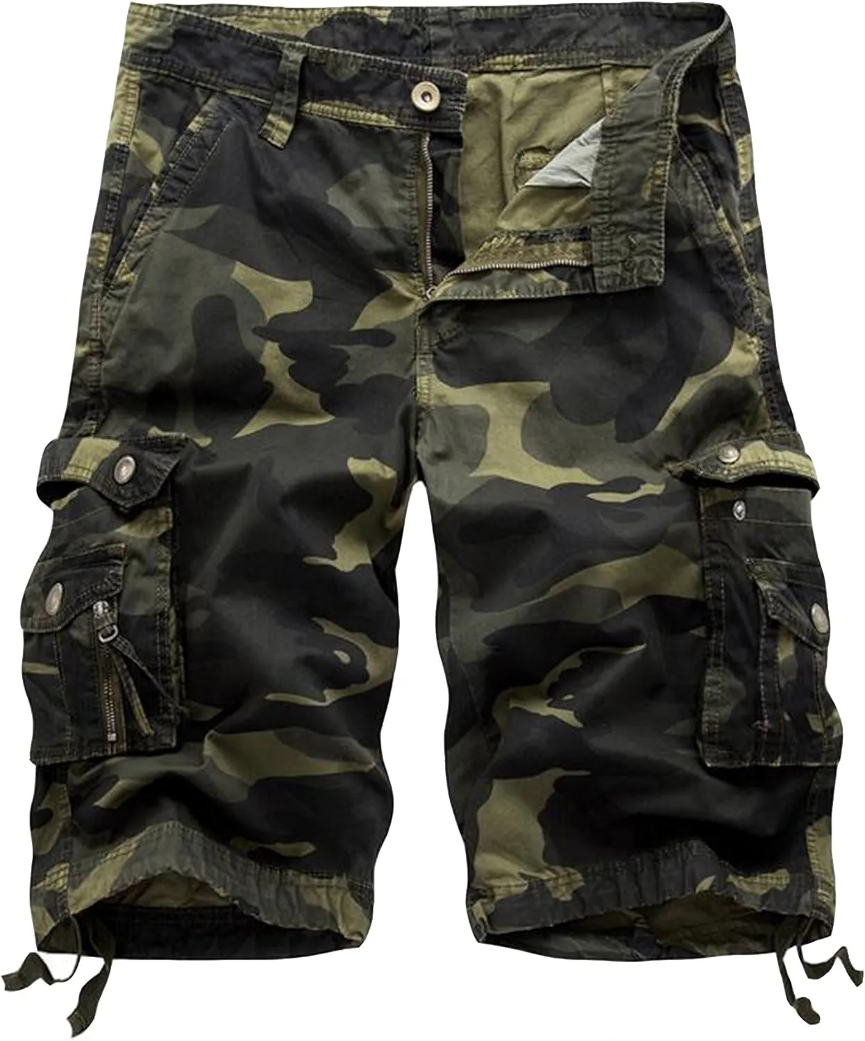 Men's Camo Cargo Shorts Relaxed Fit Multi-Pocket Outdoor Camouflage Cargo Shorts Cotton