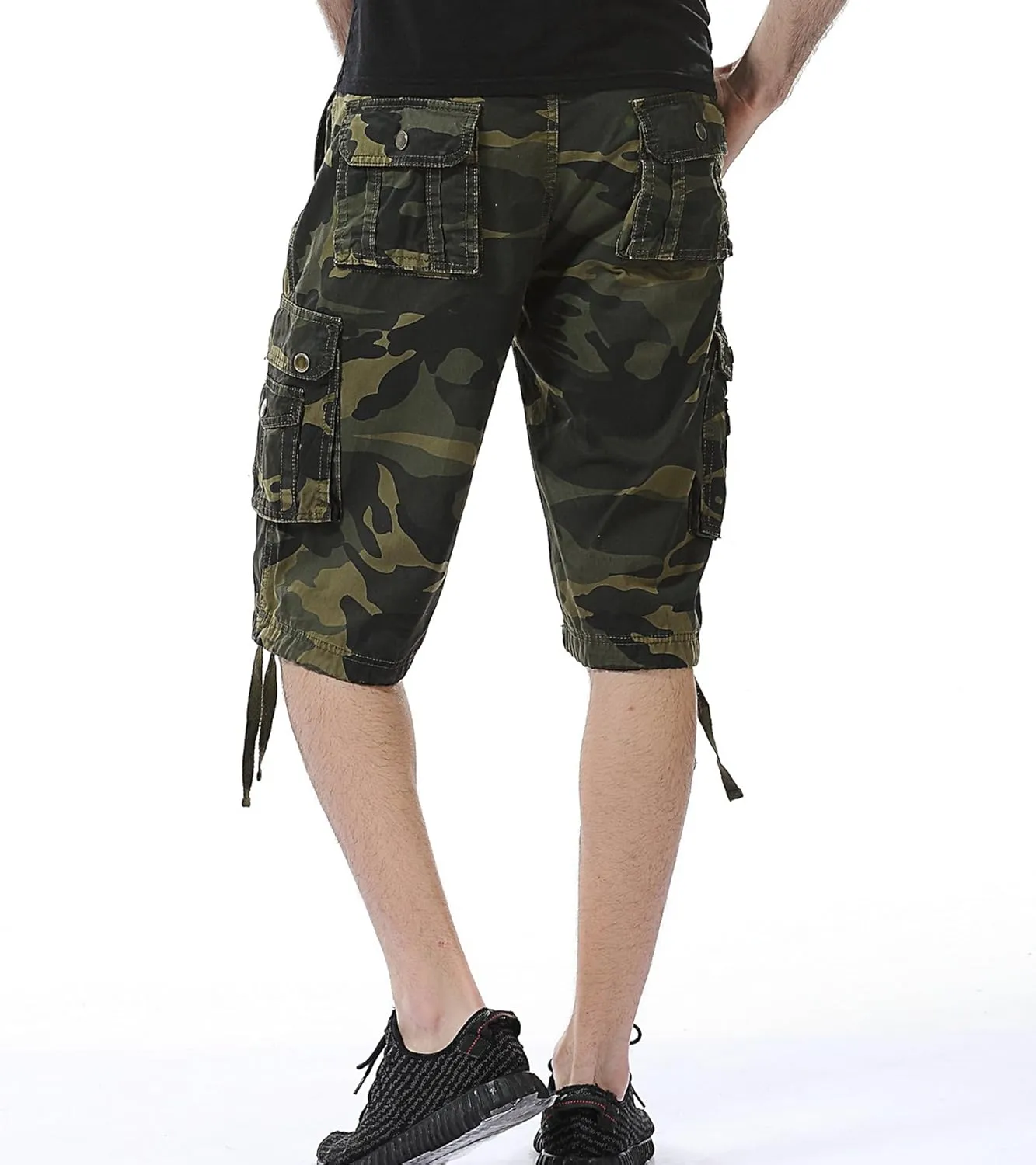 Men's Camo Cargo Shorts Relaxed Fit Multi-Pocket Outdoor Camouflage Cargo Shorts Cotton