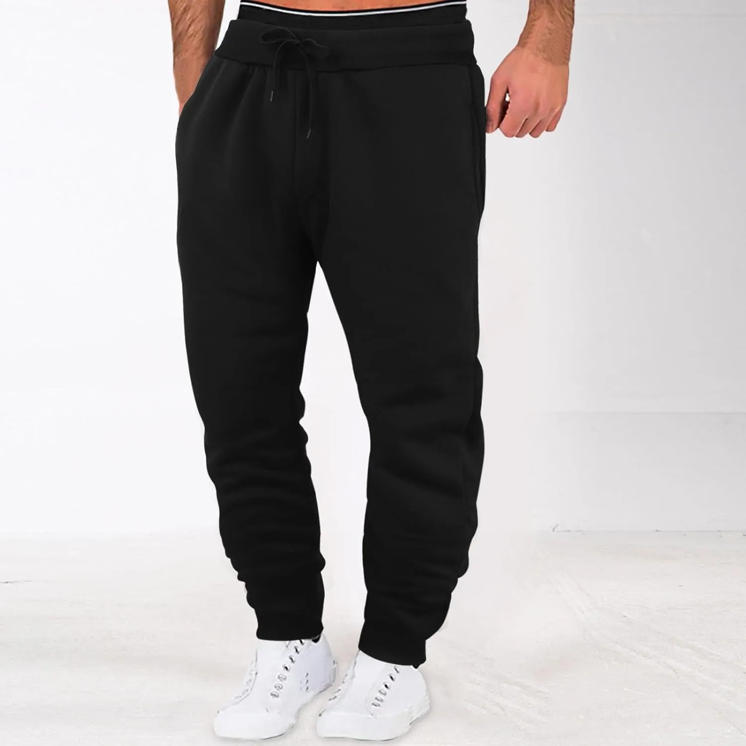 Mens Cargo Pants Relaxed Fit Street Fashion Leisure Loose Sports Running Solid Color Lace Up Pants Gray Sweatpants