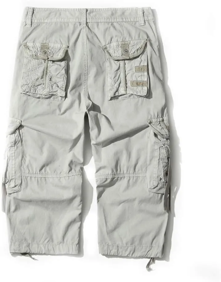 Men's Cargo Shorts 3/4 Loose fit, Cotton Cargo Shorts Below The Knee