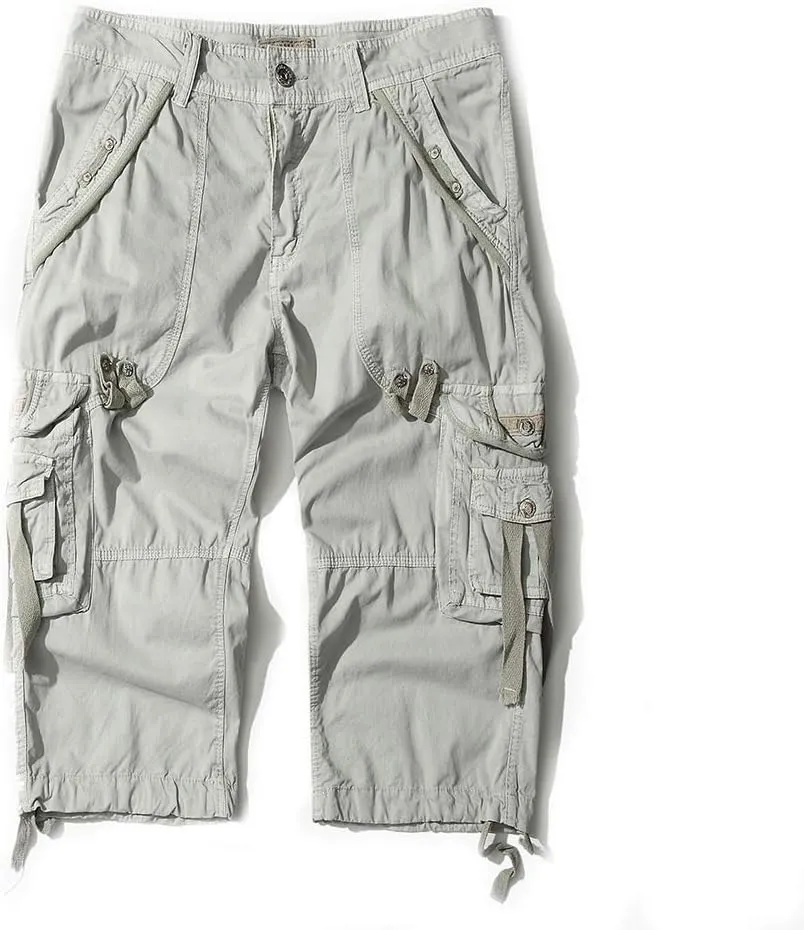 Men's Cargo Shorts 3/4 Loose fit, Cotton Cargo Shorts Below The Knee