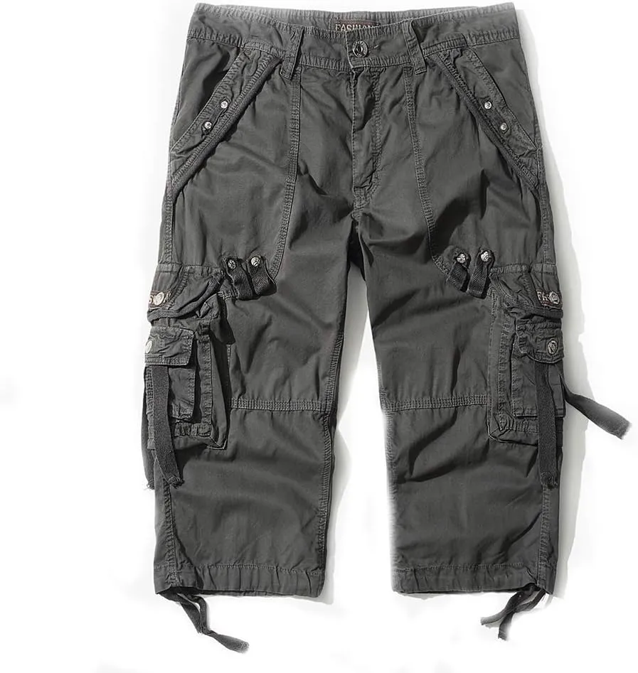 Men's Cargo Shorts 3/4 Loose fit, Cotton Cargo Shorts Below The Knee
