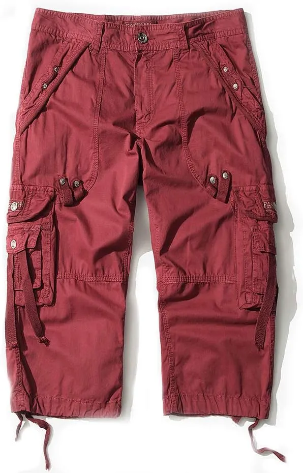 Men's Cargo Shorts 3/4 Loose fit, Cotton Cargo Shorts Below The Knee