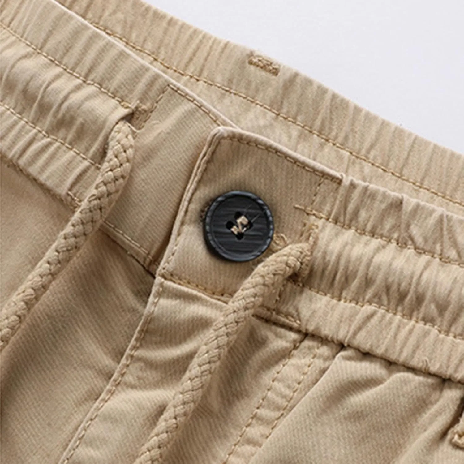 Mens Cargo Shorts Summer Beach Vacation Shorts Elastic Waist Outdoor Hiking Shorts Multi Pocket Cargo Pants
