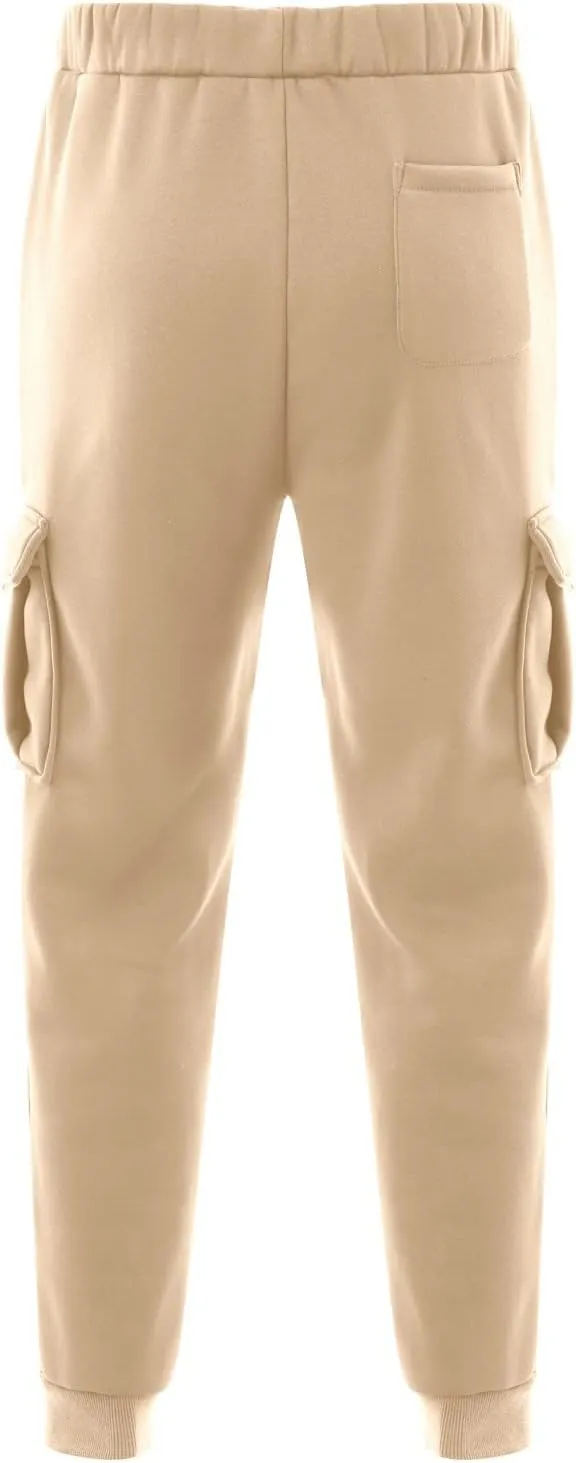 Mens Cargo Sweatpants Breathable Comfy Joggers Athletic Gym Pants Fall Winter Long Trousers with Pockets