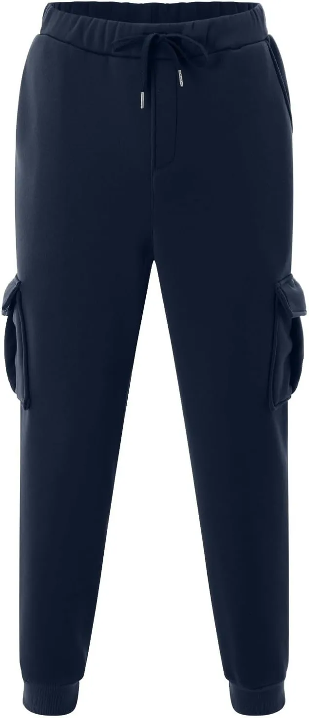 Mens Cargo Sweatpants Breathable Comfy Joggers Athletic Gym Pants Fall Winter Long Trousers with Pockets