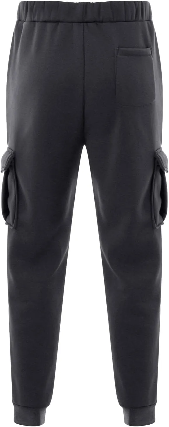 Mens Cargo Sweatpants Breathable Comfy Joggers Athletic Gym Pants Fall Winter Long Trousers with Pockets