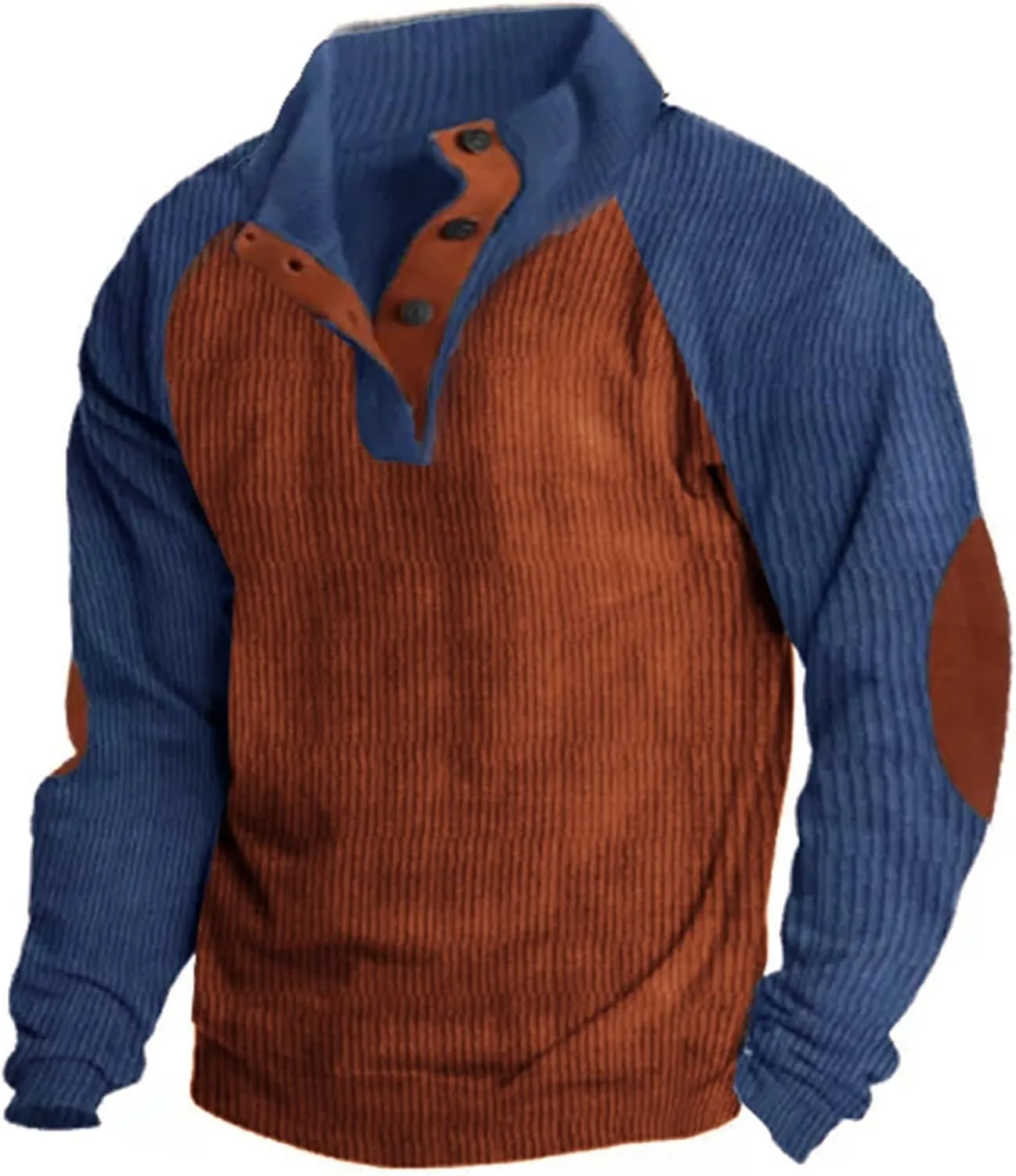Men's Cashmere Long Sleeve Sweatshirt Day Casual Fashion Soft And Comfortable Small Print Long Sleeved Button