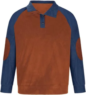 Men's Cashmere Long Sleeve Sweatshirt Day Casual Fashion Soft And Comfortable Small Print Long Sleeved Button