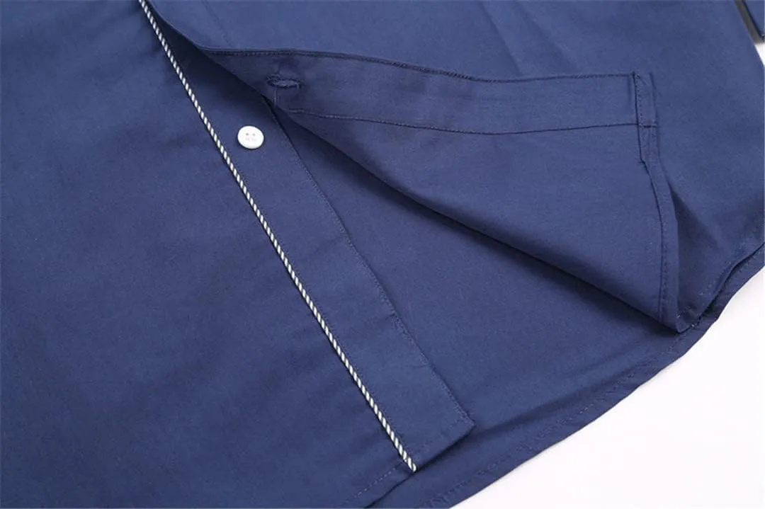 Mens Dress Shirts Man Slim Fit Business Casual Long Sleeve Shirt Male Plus Size Striped Shirt