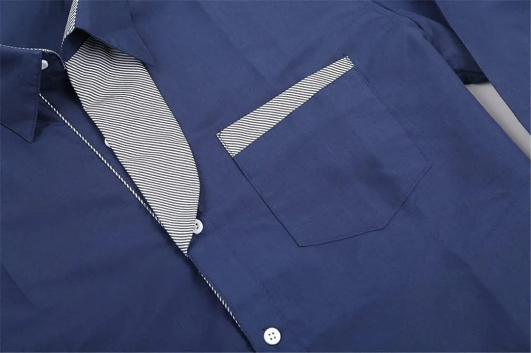 Mens Dress Shirts Man Slim Fit Business Casual Long Sleeve Shirt Male Plus Size Striped Shirt