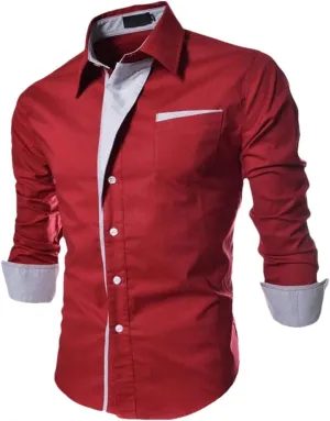 Mens Dress Shirts Man Slim Fit Business Casual Long Sleeve Shirt Male Plus Size Striped Shirt