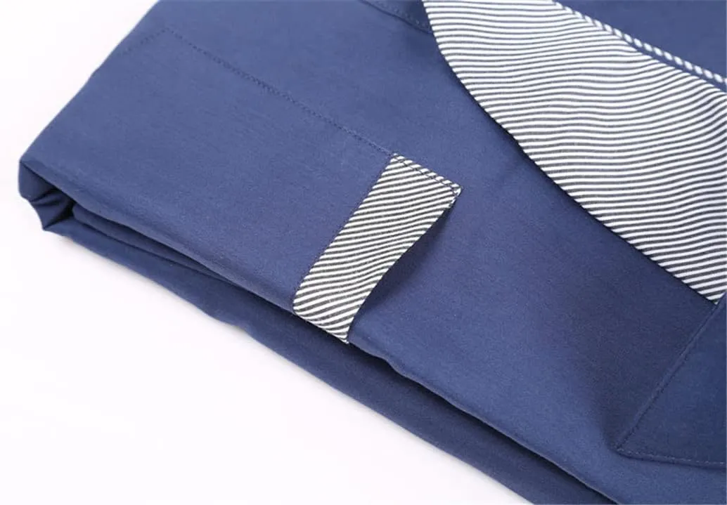 Mens Dress Shirts Man Slim Fit Business Casual Long Sleeve Shirt Male Plus Size Striped Shirt