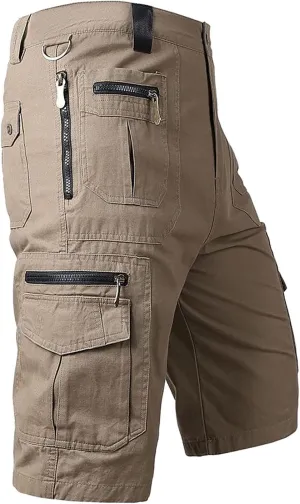 Men's Hiking Cargo Shorts Drawstring Shorts with Multiple Pockets Golf Camping Outdoor Casual Summer Beach Shorts