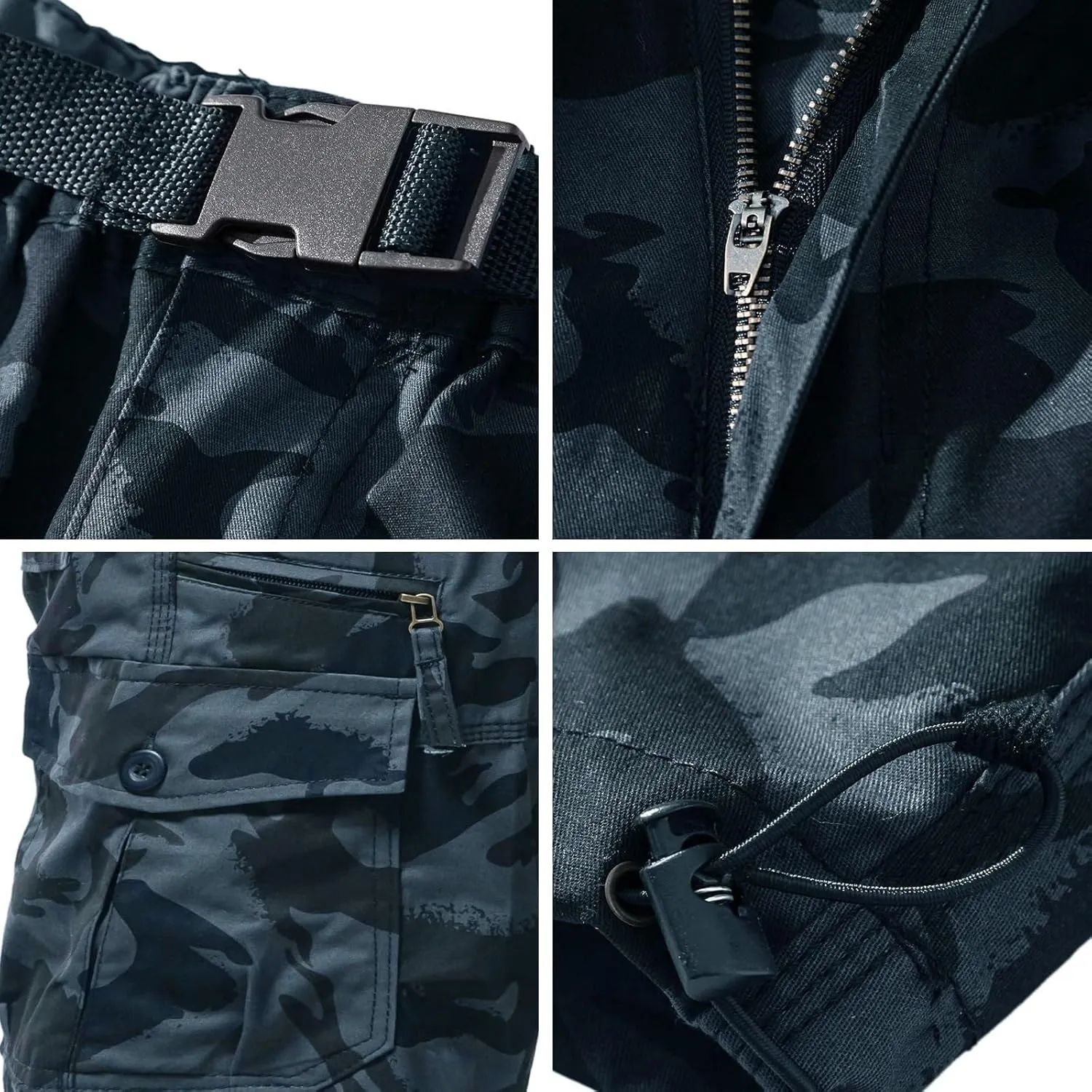 Men's Hiking Cargo Shorts Drawstring Shorts with Multiple Pockets Golf Camping Outdoor Casual Summer Beach Shorts