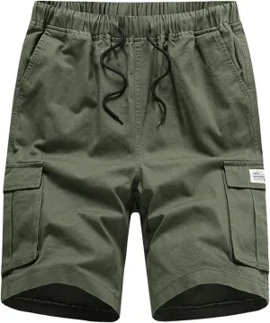 Men's Hiking Cargo Shorts Drawstring Shorts with Multiple Pockets Golf Camping Outdoor Casual Summer Beach Shorts