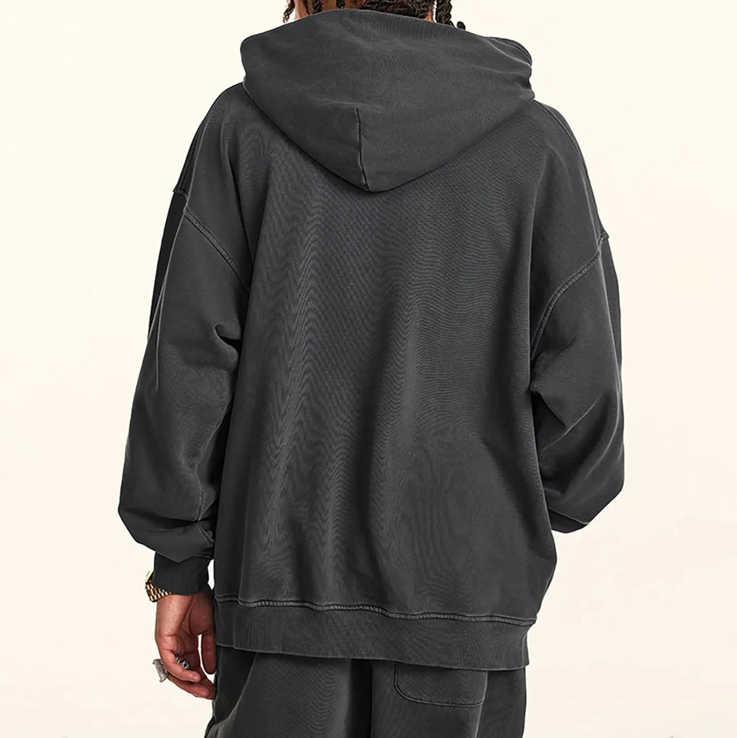 Mens Hoodies Pullover Oversized Fleece Hoodie Wash Plush Sweatshirt Vintage Heavyweight Fall Streetwear Unisex