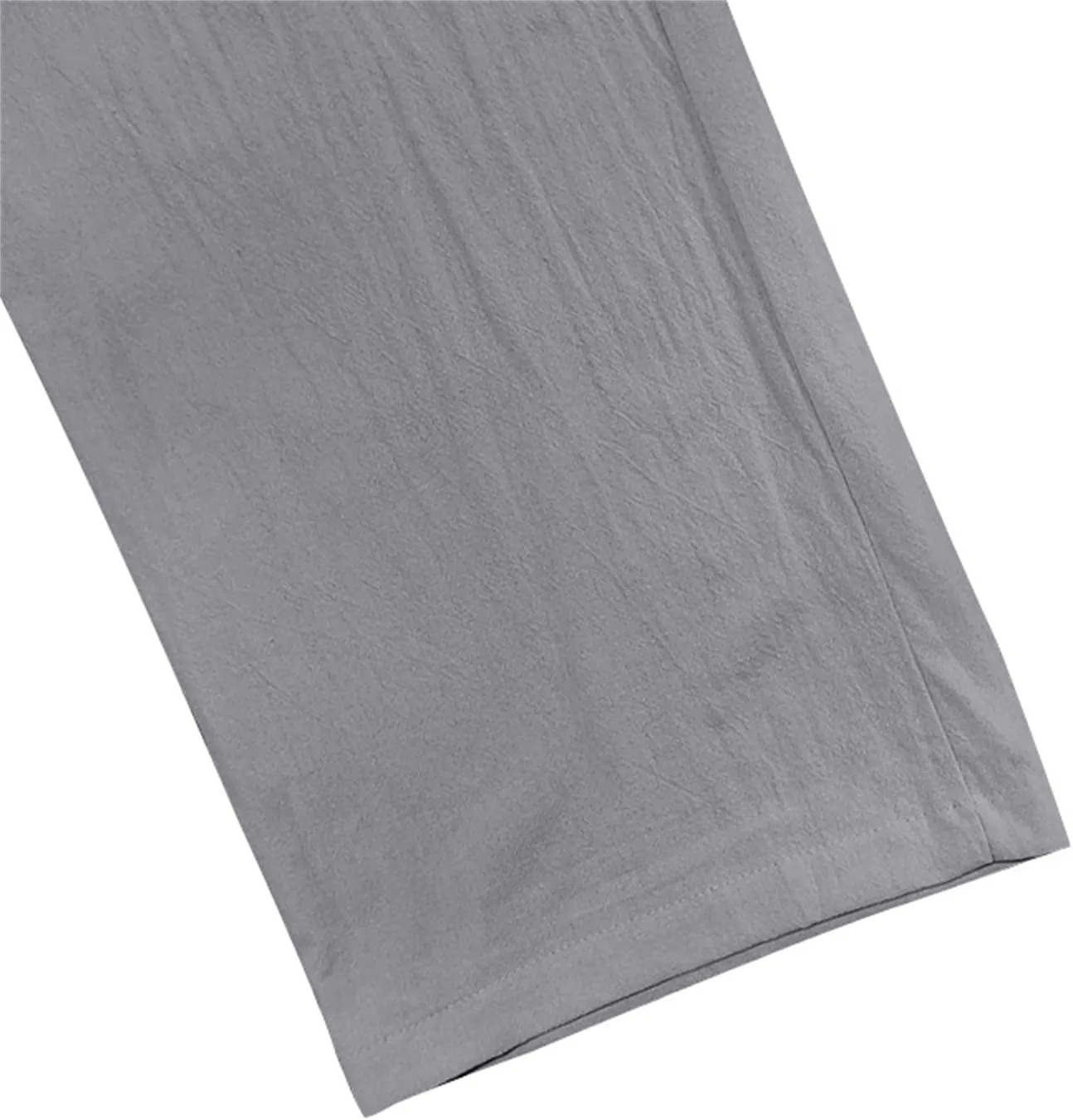 Mens Linen Cargo Pants Oversized Drawstring Casual Elastic Waist Sweatpants Breathable Wicking Outdoor Solid Trousers