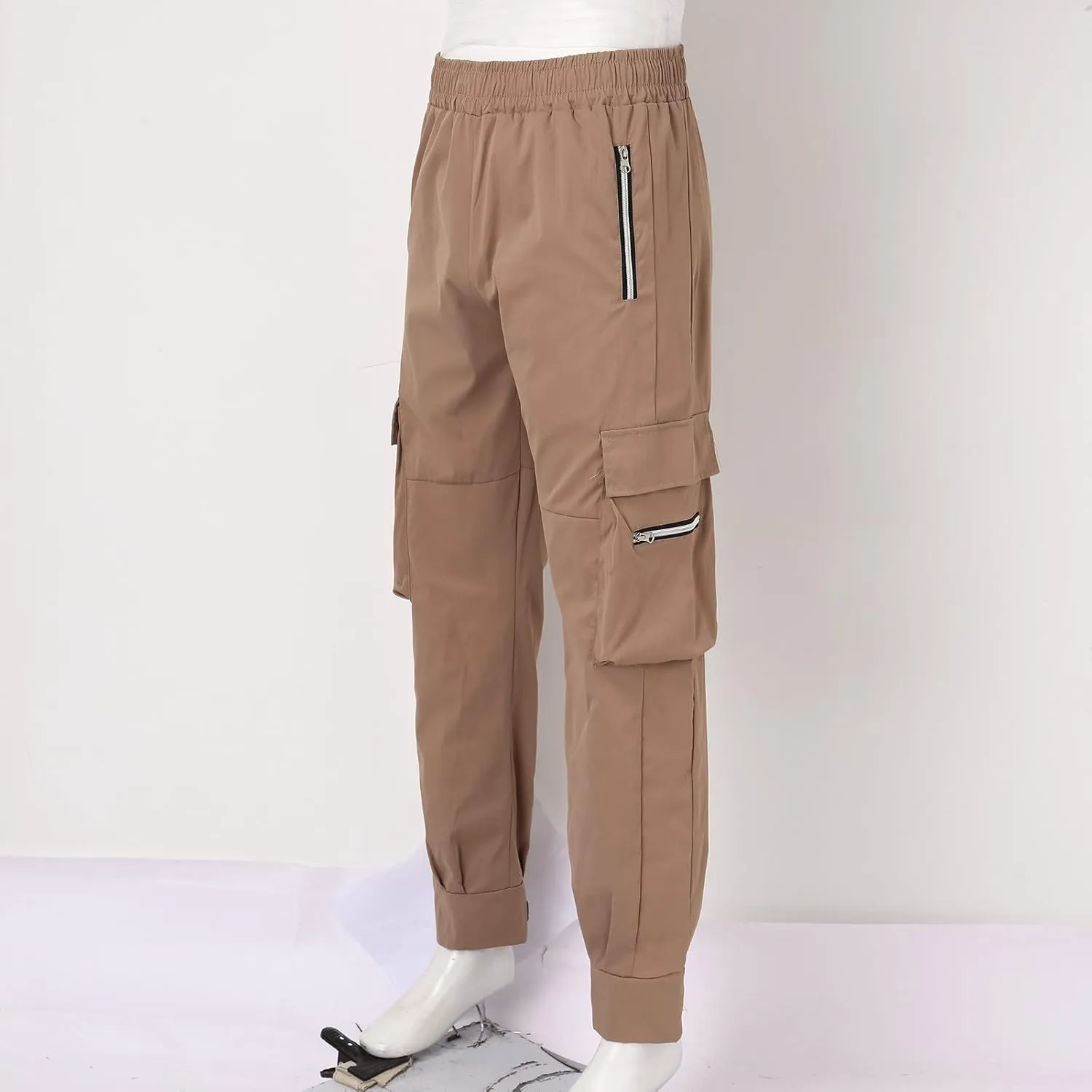 Mens Loose Cargo Pants Multi-Pocket Men's Trousers Tooling Solid Men's Pants Men's Cargo Jogger Sweatpants Cargo