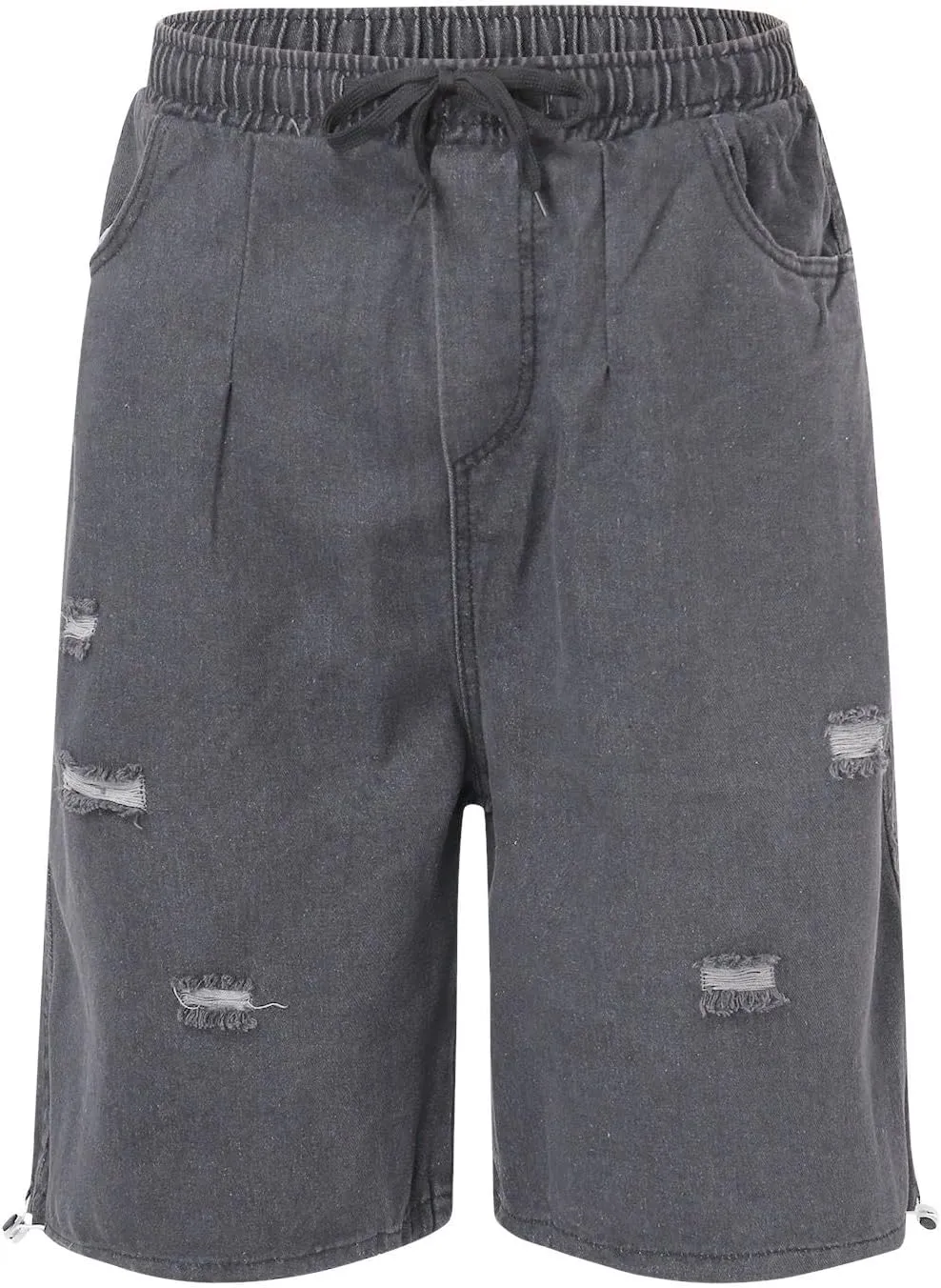 Men's Loose Hip Hop Long Jean Shorts Work Denim Shorts with Pockets Casual Summer Trendy Outfits