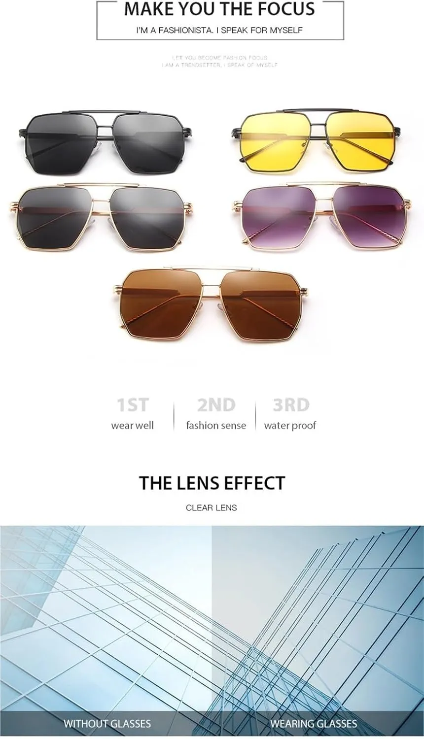 Men's Metal Driving Sunglasses Vacation Commuter Women Sun Glasses