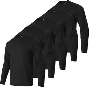 Men's Pack Dry-Fit UV Moisture Wicking Shirts UPF 50  Breathable Long Sleeve Tees Sun Protection T-Shirt with Hood