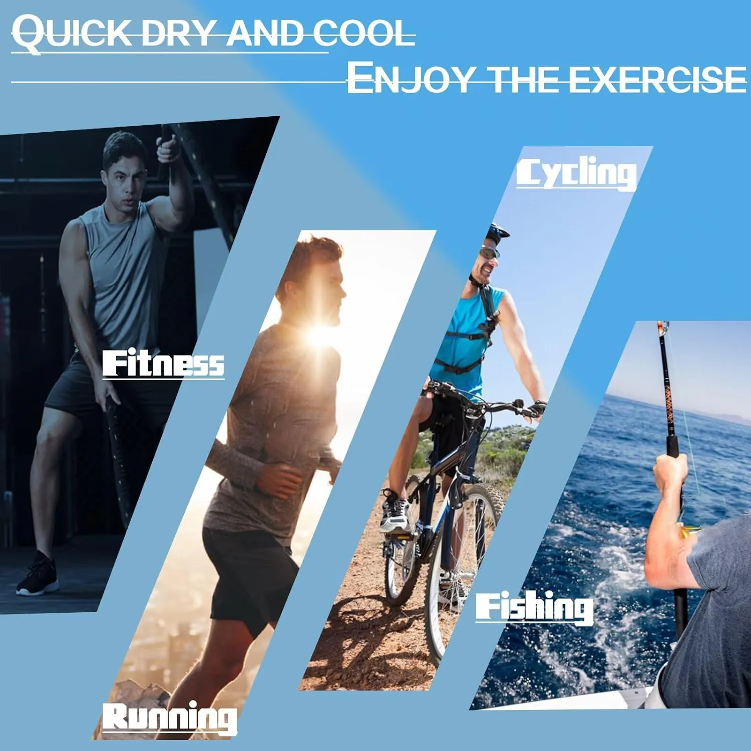 Men's Pack Dry-Fit UV Moisture Wicking Shirts UPF 50  Breathable Long Sleeve Tees Sun Protection T-Shirt with Hood