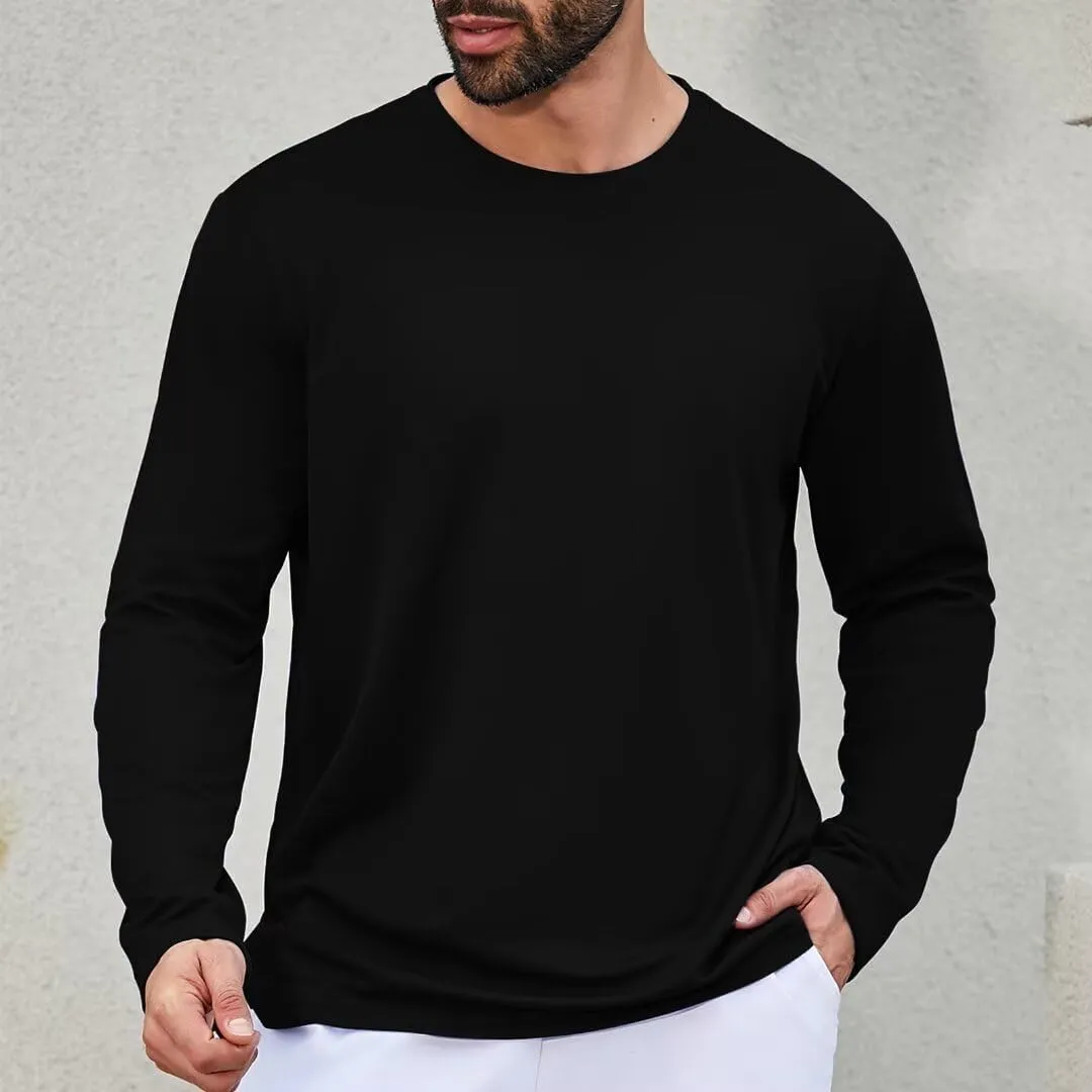 Men's Pack Dry-Fit UV Moisture Wicking Shirts UPF 50  Breathable Long Sleeve Tees Sun Protection T-Shirt with Hood