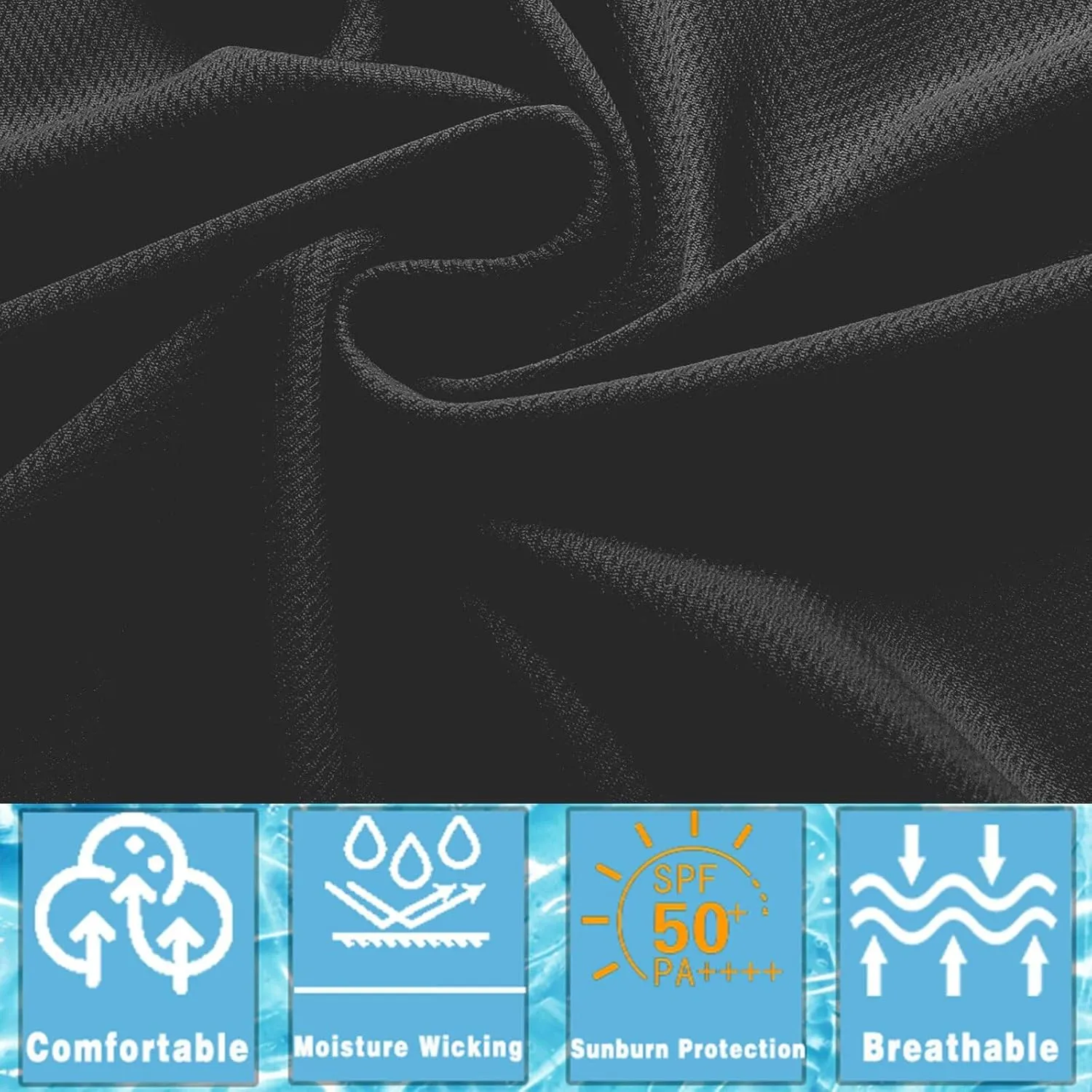 Men's Pack Dry-Fit UV Moisture Wicking Shirts UPF 50  Breathable Long Sleeve Tees Sun Protection T-Shirt with Hood